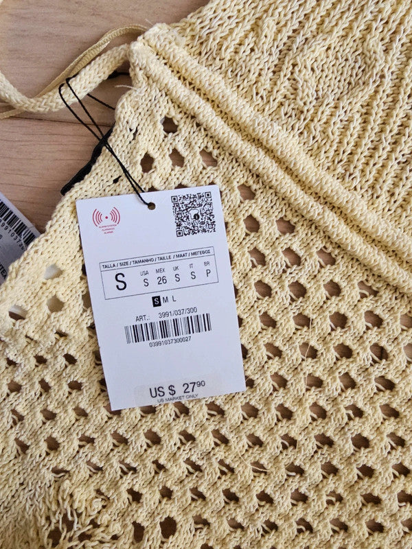 Top crochet jaune Zara – taille S