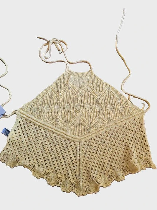 Top crochet jaune Zara – taille S