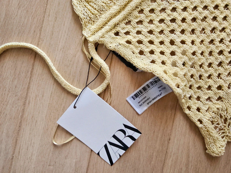 Top crochet jaune Zara – taille S