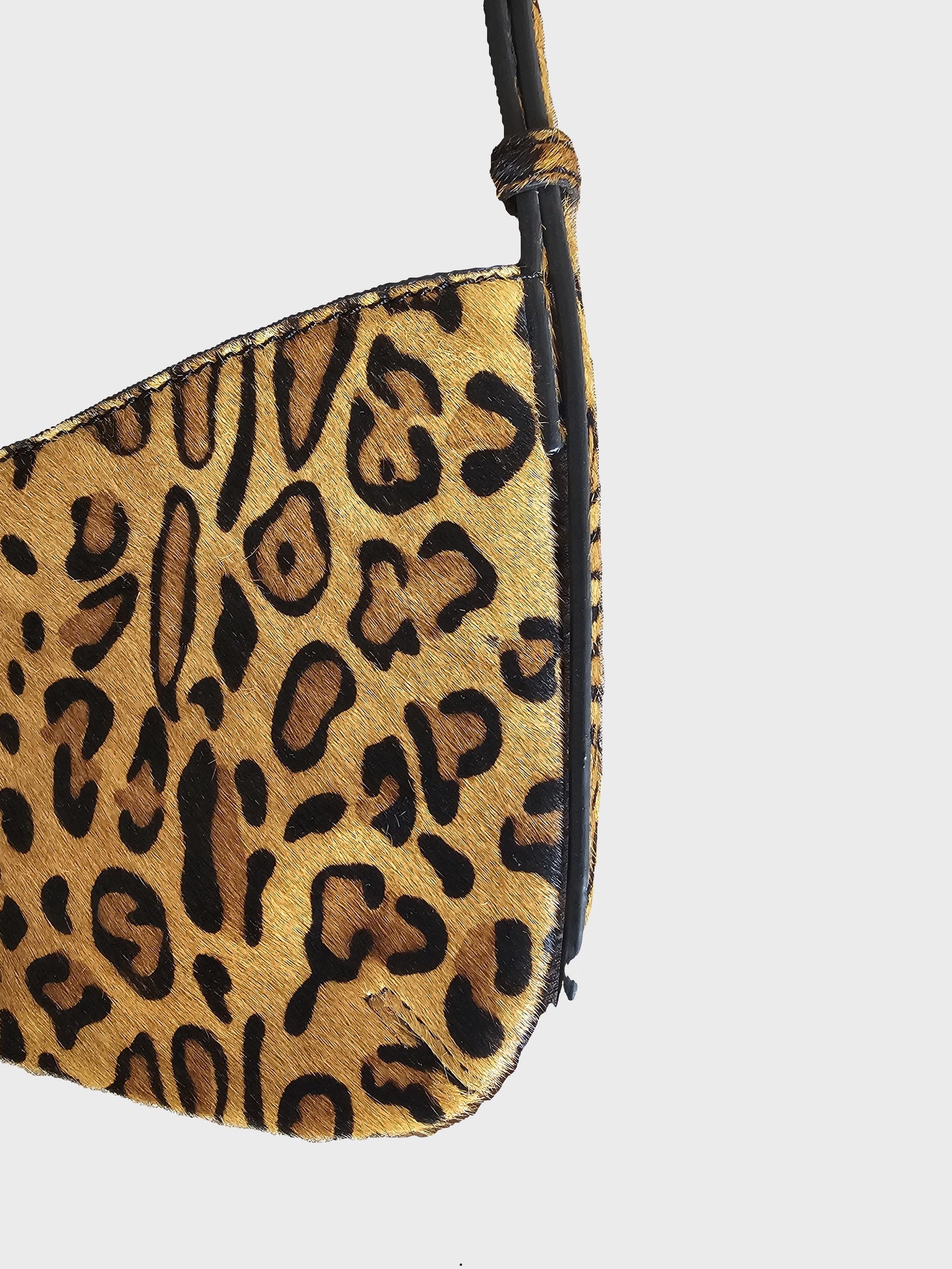 Sac baguette léopard - en cuir