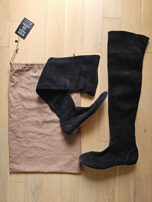 Cuissardes en daim noir Gianvito Ross - Taille 40