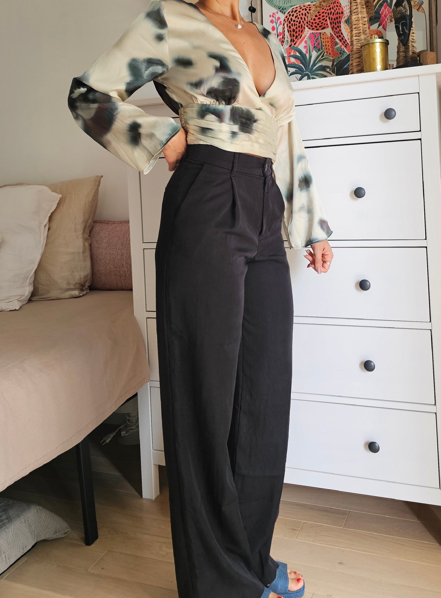 Pantalon noir taille haute Zara - XS