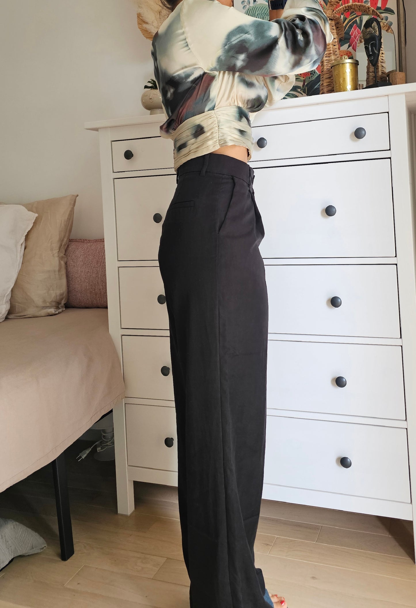 Pantalon noir taille haute Zara - XS