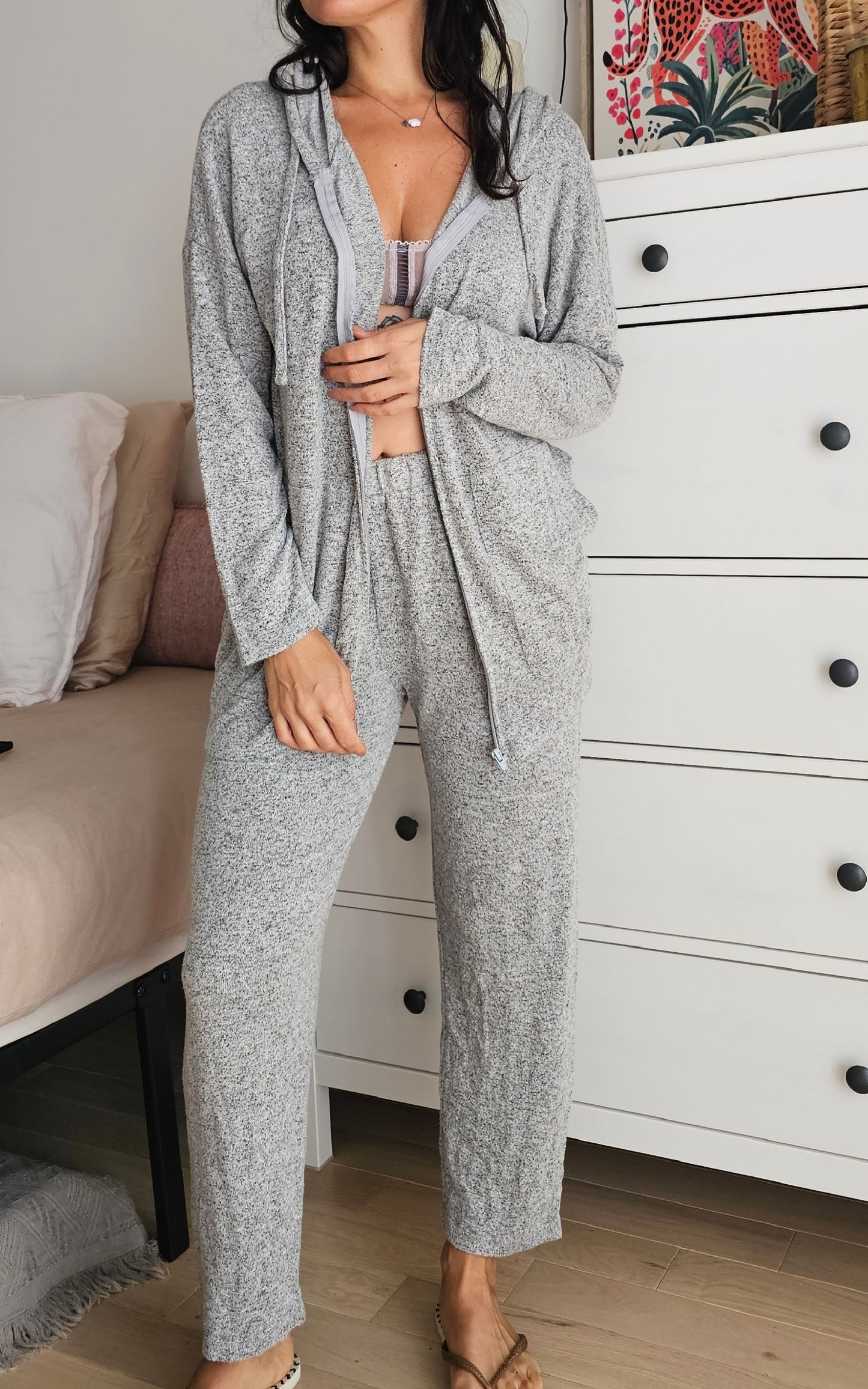 Ensemble cocooning gris chiné Linvosges - 36/38