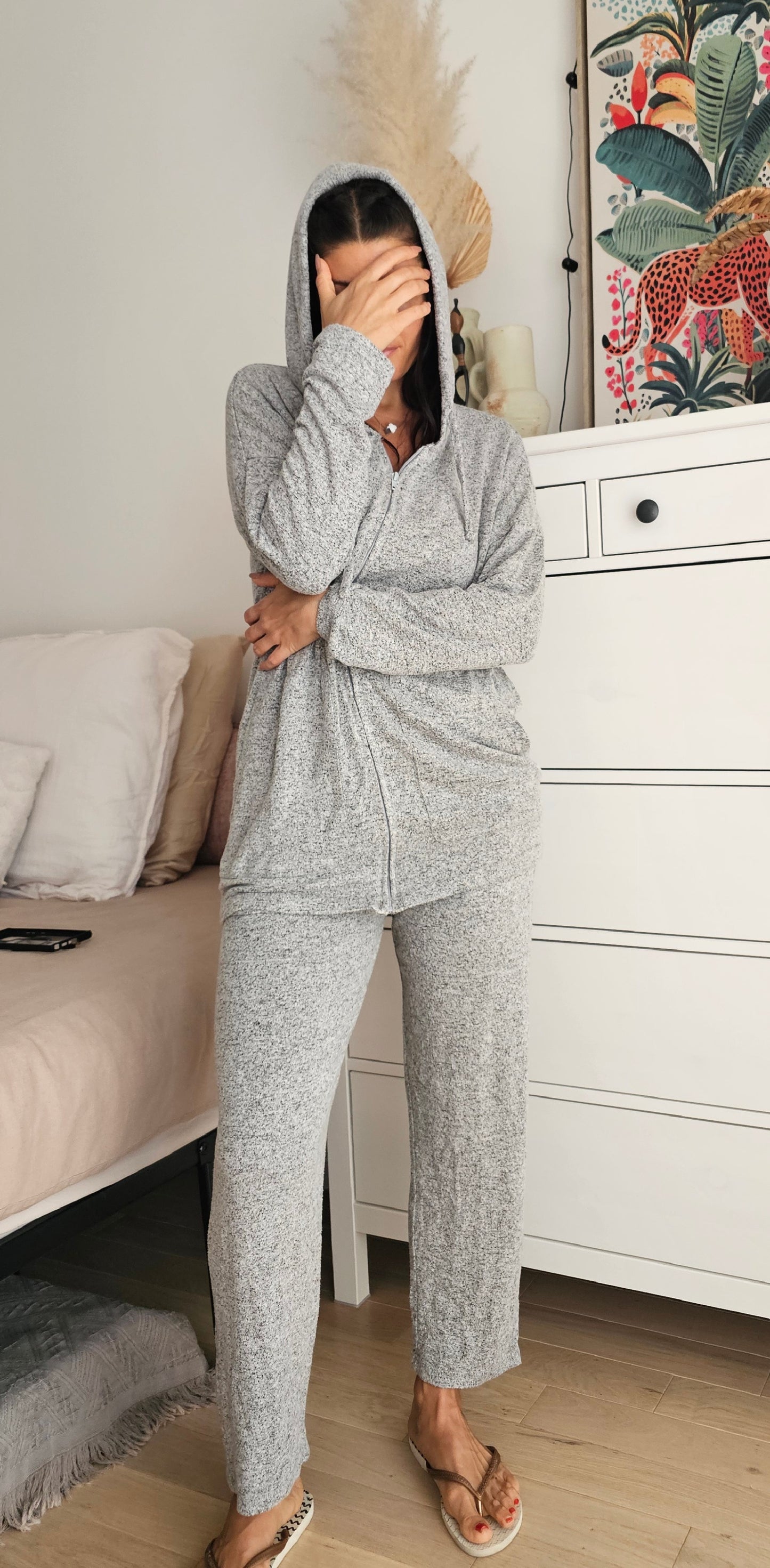 Ensemble cocooning gris chiné Linvosges - 36/38