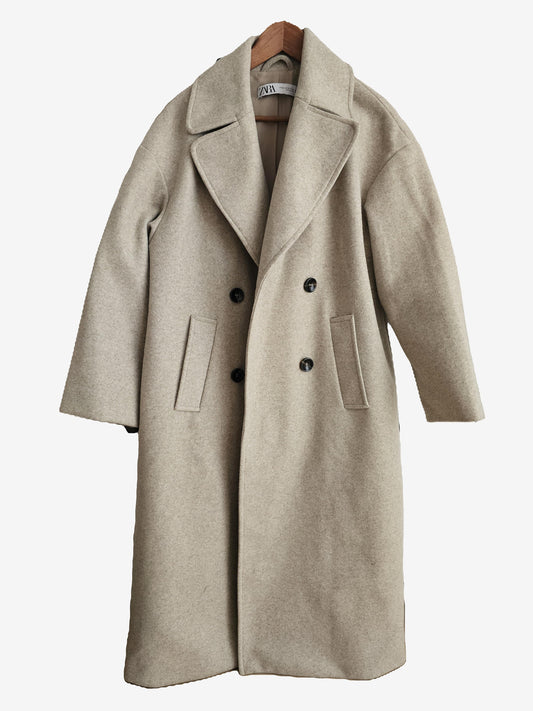 Manteau oversize croisé beige Zara - XS