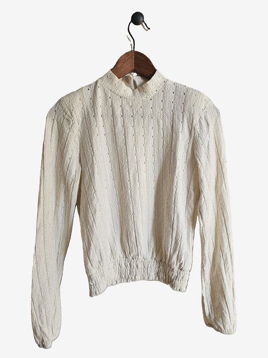 Haut blanc ajouré romantique - Taille S