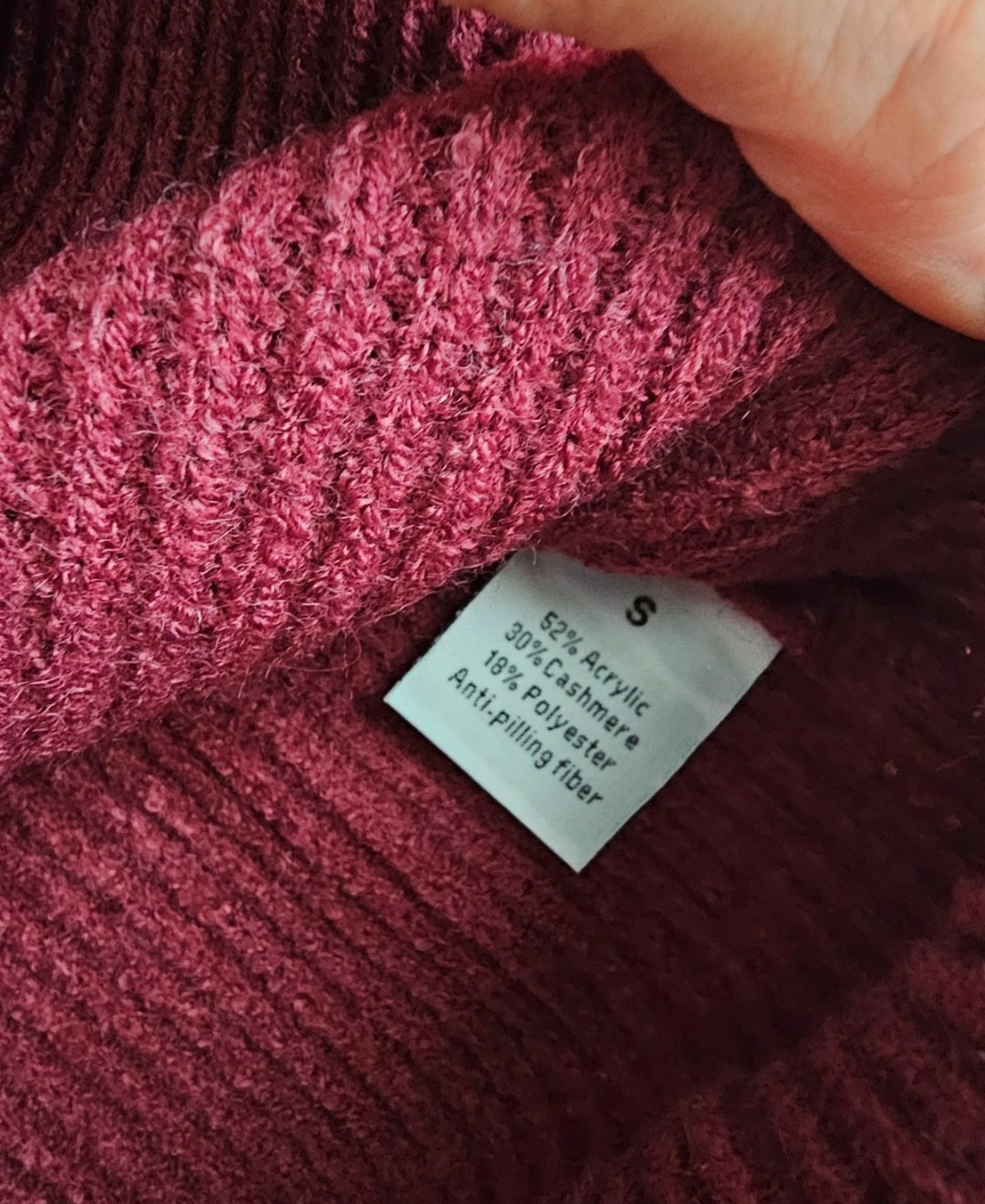 Pull bordeaux à poches dorées - Taille S